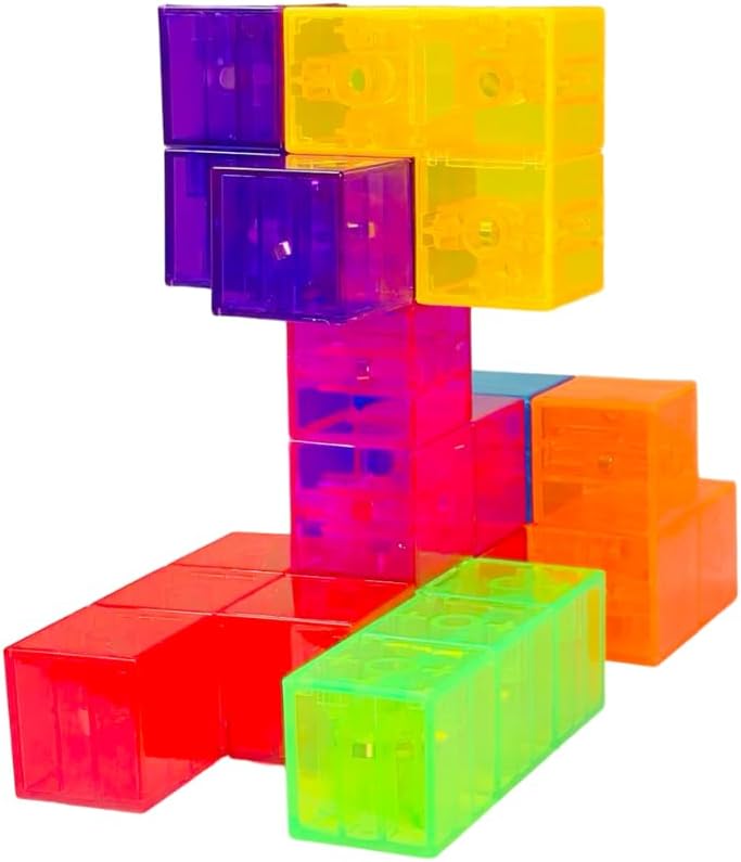 Blocos Magnéticos Magforma Cubos Translúcidos- Puzzle 7 Peças - Imagem 4