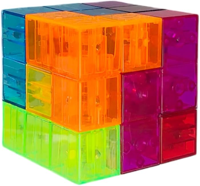 Blocos Magnéticos Magforma Cubos Translúcidos- Puzzle 7 Peças - Imagem 3