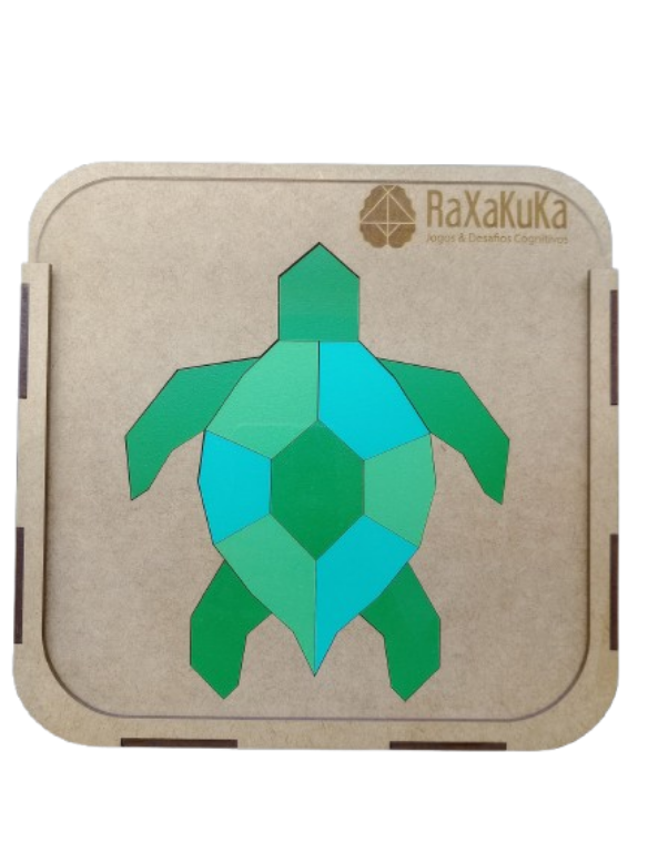 Quebra-cabeça RaXaKuKa Geométrico de Madeira- Tartaruga
