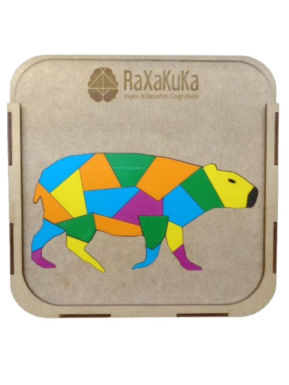 Quebra-cabeça RaXaKuKa Geométrico de Madeira- Capivara